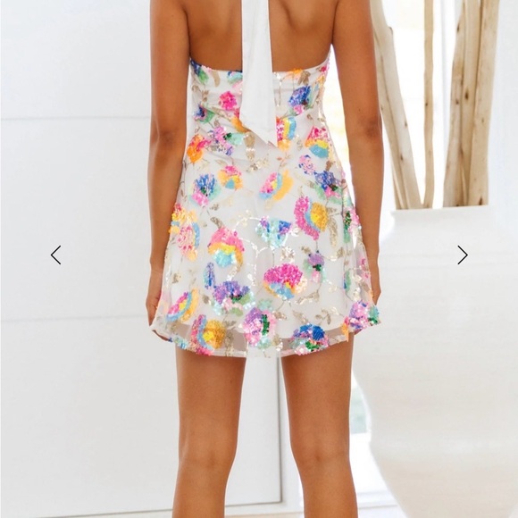 Hello Molly Flamenco Dancer Sequin Halter Mini Dress NWT - Picture 3 of 7